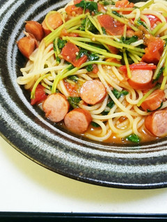 節約☆豆苗とトマトのパスタ-レシピのメイン写真