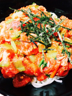 簡単!トマトツナそうめんソース-レシピのメイン写真
