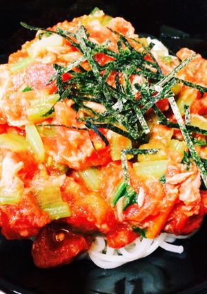 簡単！トマトツナそうめんソース-レシピのメイン写真