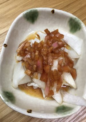 大根の玉ねぎドレッシングかけ-レシピのメイン写真