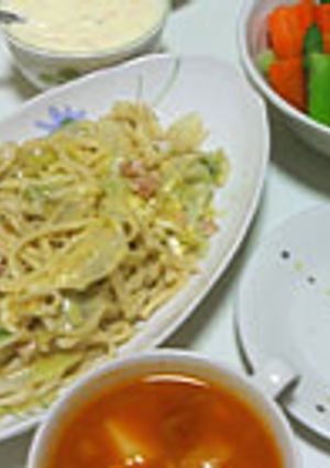 うどんDEカルボナーラ-レシピのメイン写真