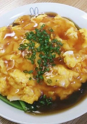 小松菜とふわふわ卵の甘酢あんかけ-レシピのメイン写真