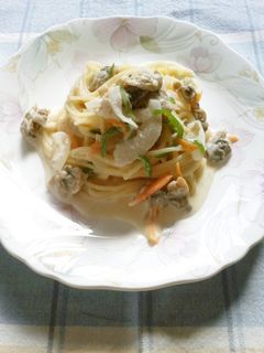 あさりの水煮缶で冷たいスープパスタ♪-レシピのメイン写真