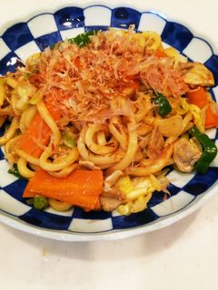ごま油香る醤油味の焼きうどん!!-レシピのメイン写真