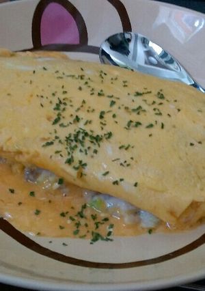 キャベツとひき肉のクリーミーオムリゾット-レシピのメイン写真
