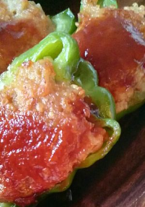 ピーマンの肉詰め(鶏ミンチで)-レシピのメイン写真