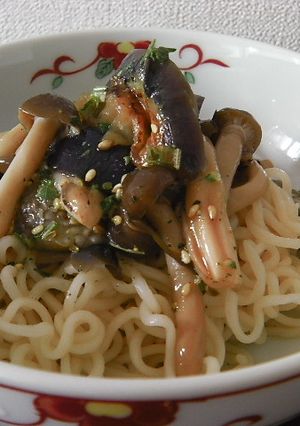 ナスとしめじのさっぱり冷麺。-レシピのメイン写真