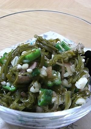 ご飯モリモリ☆めかぶ＆おくら＆みょうが-レシピのメイン写真