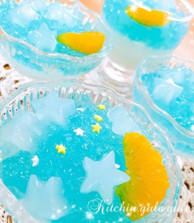 七夕2層キラキラゼリー《空に願いを》 by のん♪♪のん 【クックパッド