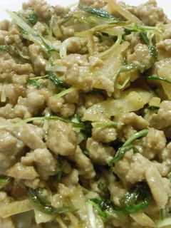 洋風? 大根ひき肉水菜のマヨ醤油炒め-レシピのメイン写真