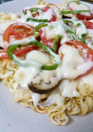 サッポロ一番塩らーめんde夏野菜ピザ♡-レシピのメイン写真