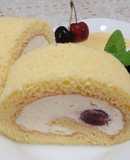さくらんぼのバニラロールケーキ