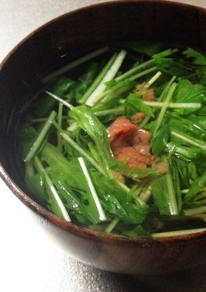 水菜の梅すまし汁-レシピのメイン写真