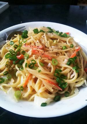 豚肉と野菜のゴマ味噌クリームパスタ☆-レシピのメイン写真