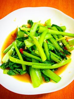 小松菜で空芯菜の炒め物風-レシピのメイン写真