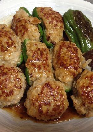 ピーマンと椎茸の肉詰め♪-レシピのメイン写真