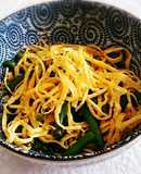 いんげんと錦糸玉子の甘辛醤油あえ