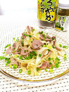 定番おつまみ♪砂肝&新玉の柚子胡椒ポン酢-レシピのメイン写真