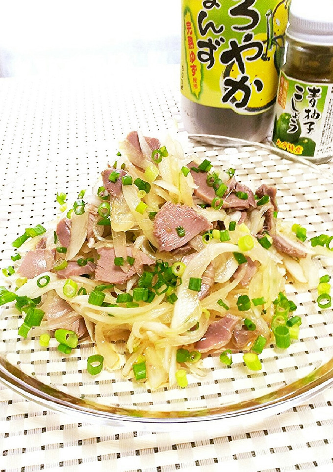 定番おつまみ♪砂肝&新玉の柚子胡椒ポン酢-レシピのメイン写真