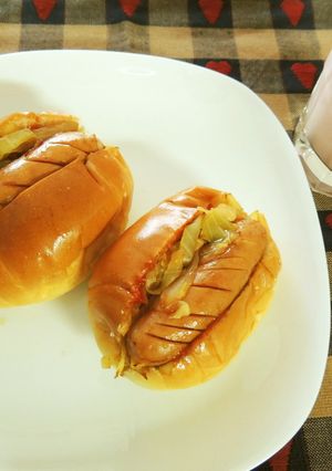 ホットドッグ☆カレー味のキャベツで-レシピのメイン写真