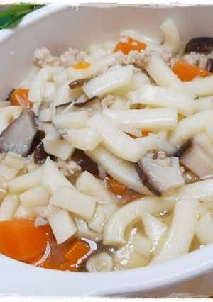 離乳食完了期　鶏ミンチとしいたけのうどん-レシピのメイン写真