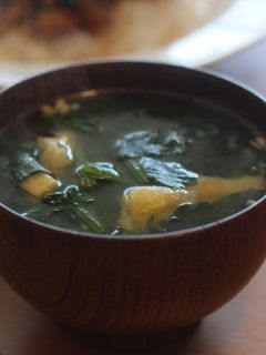 英太パパ味噌汁その③油揚げとほうれん草編-レシピのメイン写真