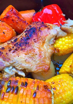 ダッチオーブンですだち鶏のローストチキン-レシピのメイン写真