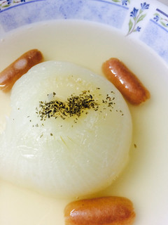 電子レンジで!玉ねぎのまるごとスープ-レシピのメイン写真