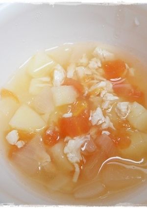 離乳食完了期ささみじゃがいもトマトスープ-レシピのメイン写真