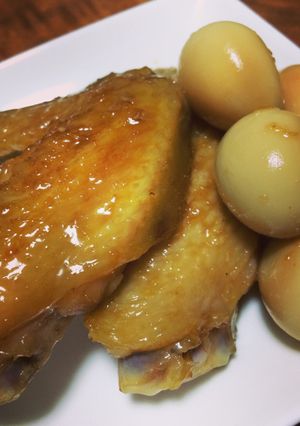 手羽先とうずらの照り煮-レシピのメイン写真