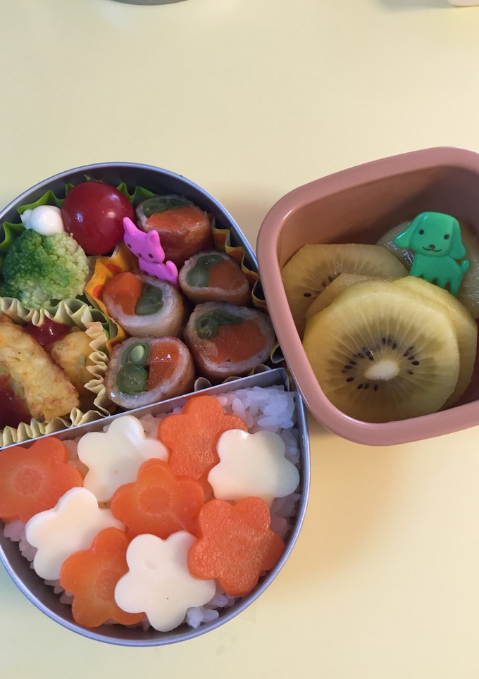 幼稚園 お弁当♬ お花畑弁当！-レシピのメイン写真