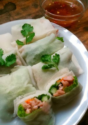 タイの鶏ひき肉・ハーブの生春巻き-レシピのメイン写真