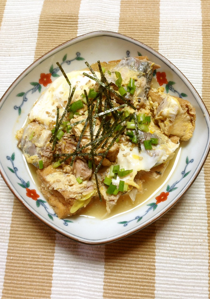 さば缶と厚揚げの卵とじ-レシピのメイン写真