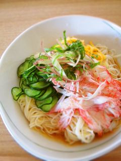 カニカマで☆夏のぶっかけそうめん♪-レシピのメイン写真