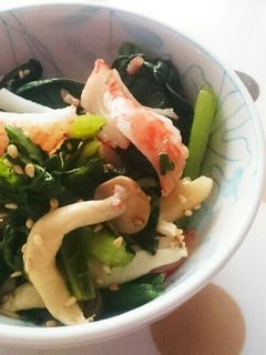青菜としめじ・カニカマ の和え物-レシピのメイン写真