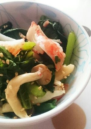 青菜としめじ・カニカマ の和え物-レシピのメイン写真