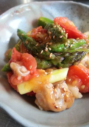 アスパラと豚バラ肉の中華風とろみ炒め-レシピのメイン写真