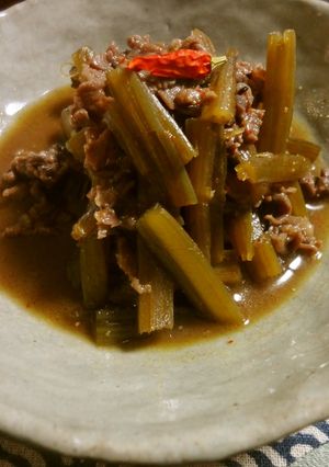 あざみの茎と牛肉の旨煮-レシピのメイン写真