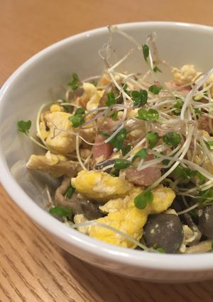 ベーコンとシメジの炒り豆腐-レシピのメイン写真