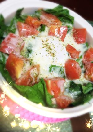 3分で一品☆ほうれん草のトマタマチーズ-レシピのメイン写真