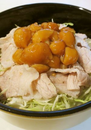 なめこと豚バラの塩だれ丼-レシピのメイン写真