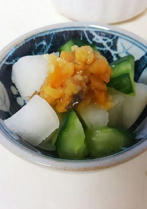 きゅうりと大根と金山寺味噌のせ☆-レシピのメイン写真