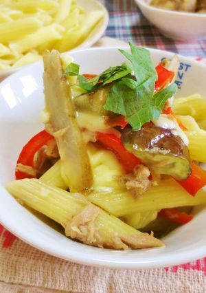 パプリカ☆ナスのペンネ多国籍風パスタ-レシピのメイン写真