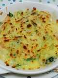 小麦粉なし☆ポテト小松菜エビのグラタン