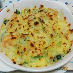 รูปของ 小麦粉なし☆ポテト小松菜エビのグラタン