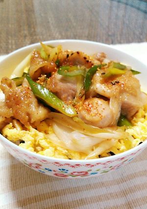 ランチ・麺類のお供にも♬ねぎ鶏たまご丼-レシピのメイン写真