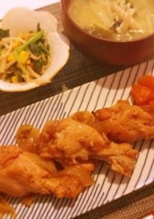 手羽元と玉ねぎの甘辛酸っぱ煮-レシピのメイン写真