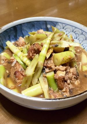根曲がり竹のサバ味噌缶煮-レシピのメイン写真
