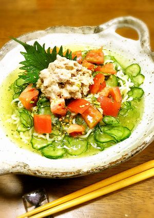 ツナサラダ風☆冷やしぶっかけ塩ラーメン-レシピのメイン写真