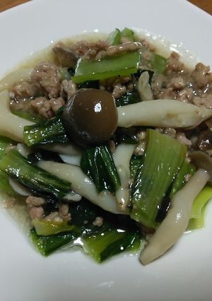 チンゲン菜としめじのあんかけ-レシピのメイン写真